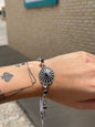 Western Concho Stone Paper Clip Chain Bracelet