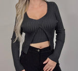 Twofer Ribbed Sweater