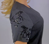 Sequins Horse Sleeve Blouse