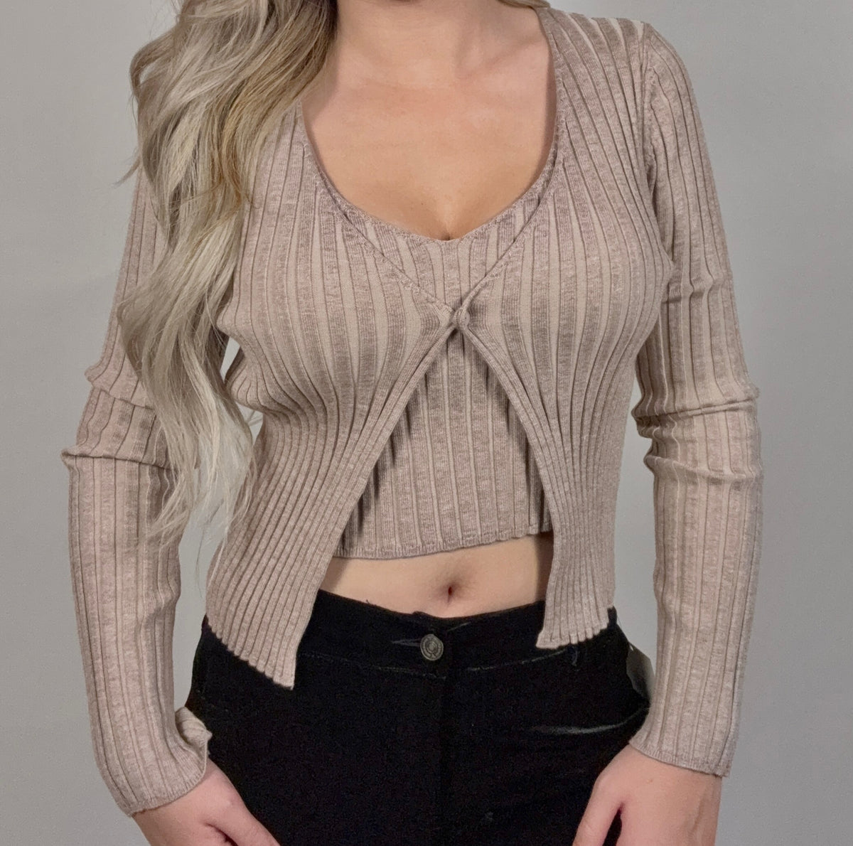 Twofer Ribbed Sweater