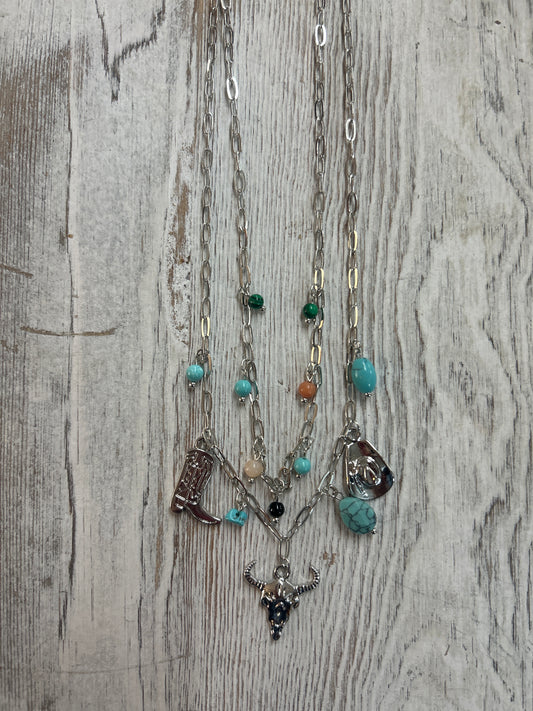 Western Charm Coral Charm Necklace