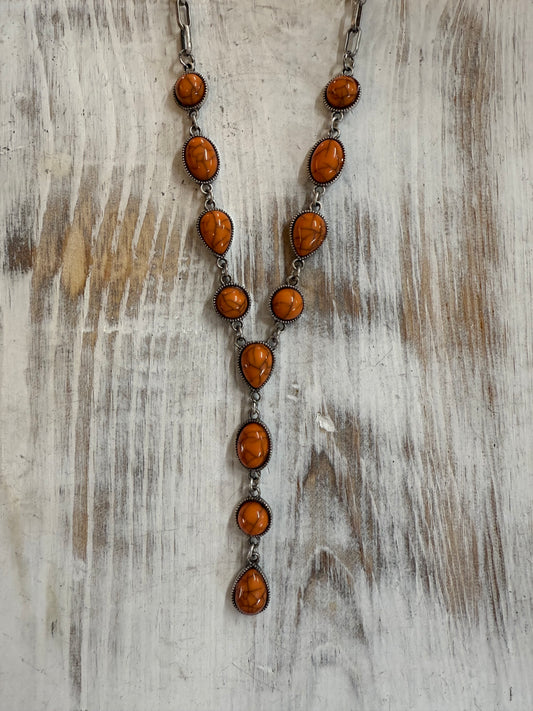 Oval & Circle Lariat Necklaces