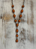 Oval & Circle Lariat Necklaces
