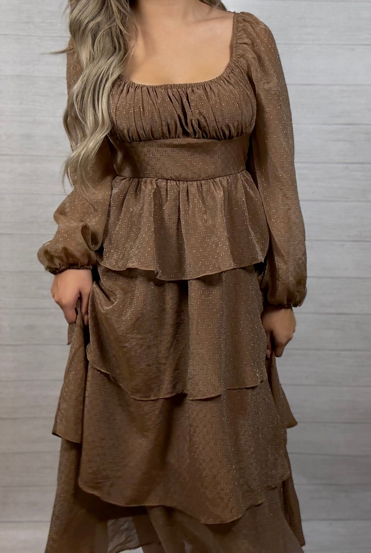 Ruffle Long Sleeve Dress