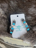 Western semi stone hoops - aztec flower cactus studs
