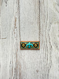 Western Tooled Leather Bar Necklace