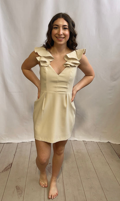 Ruffle Sleeve Mini Dress