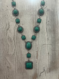 Circle & Square Lariat Necklace
