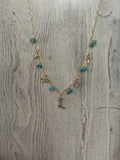 Turquoise Chunk Charm Necklace