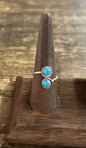 2 Stone Adjustable Turquoise Ring