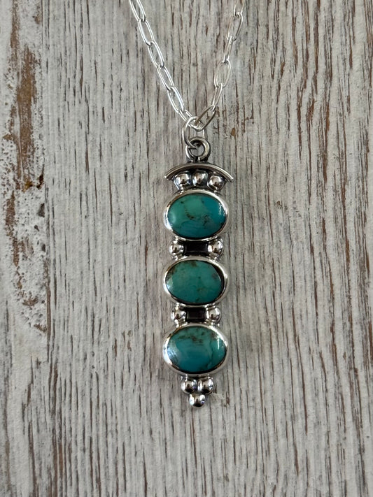 Turquoise Triple Oval Necklace