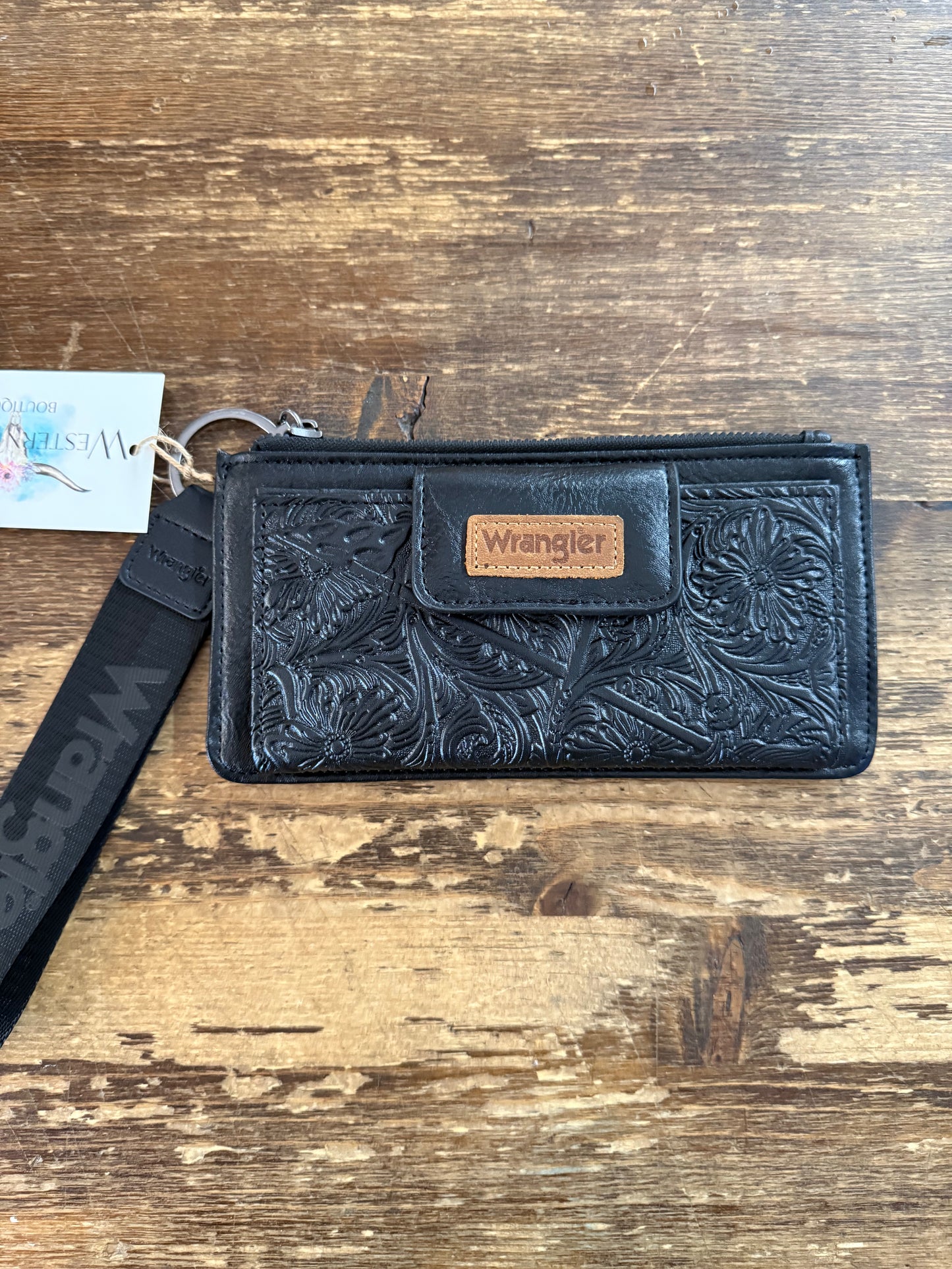Wrangler Floral Tooled Wallet Wristlet