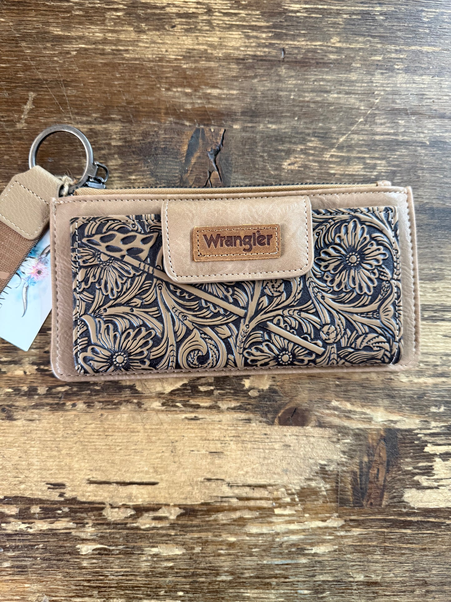 Wrangler Floral Tooled Wallet Wristlet