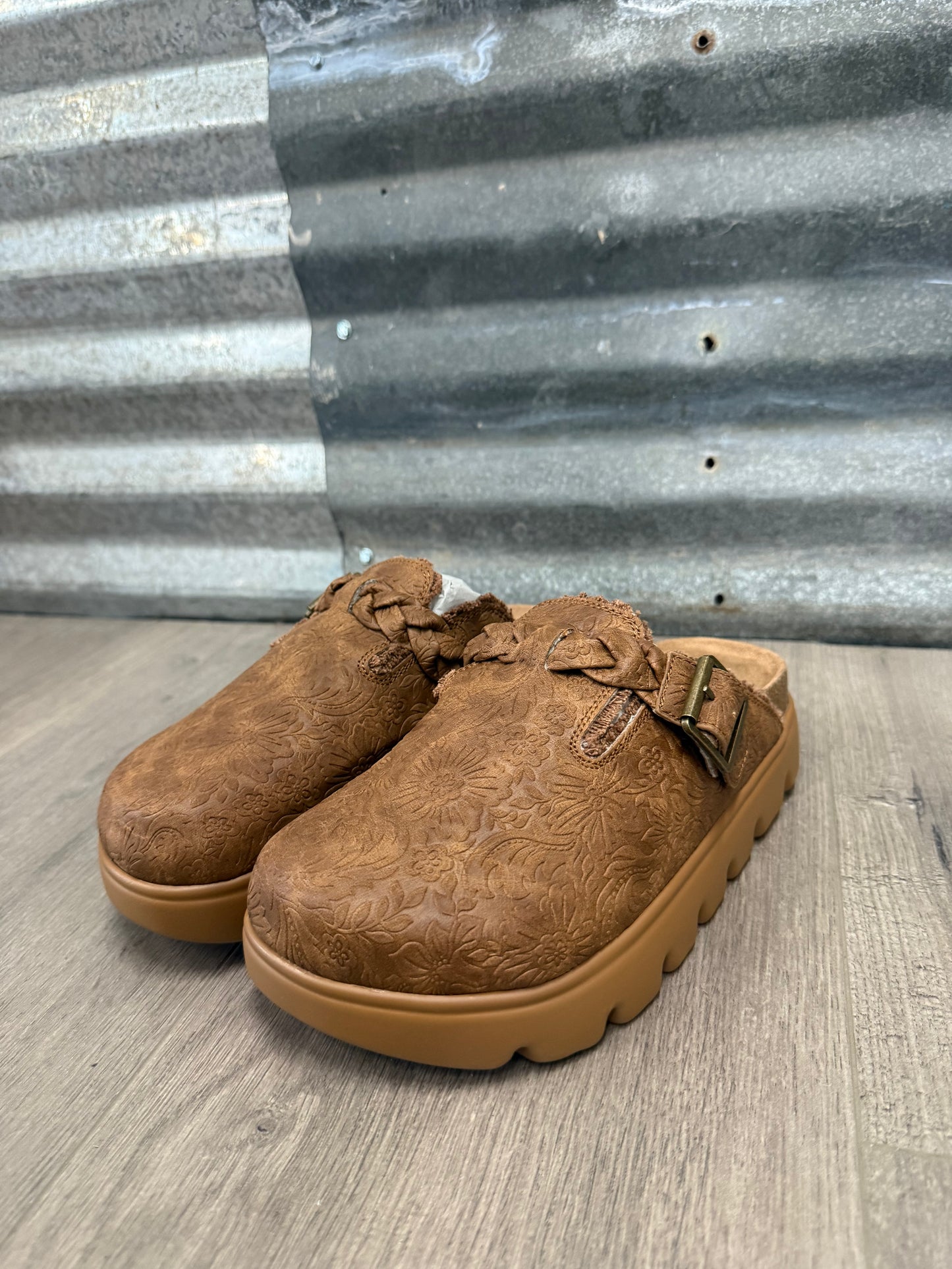 Tooled Leather Western Clog