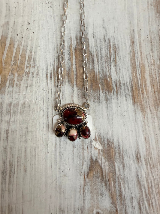 Dhalia Rose Half Cluster Necklace