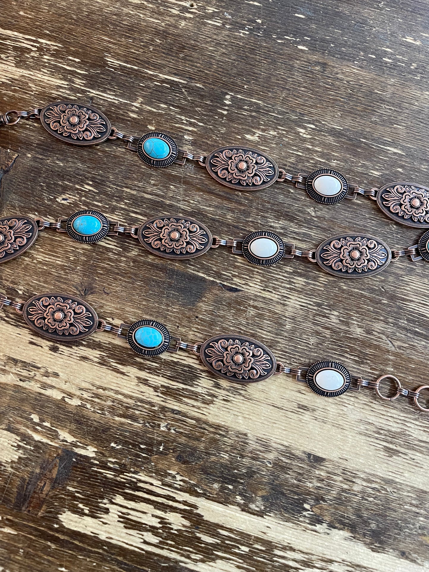 Southwestern Medallion Concho Link Chain Belt
