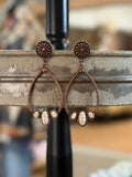 Stone Teardrop Hoop Earring