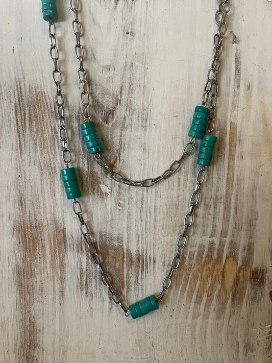 36” Chain Link Necklace with Accents