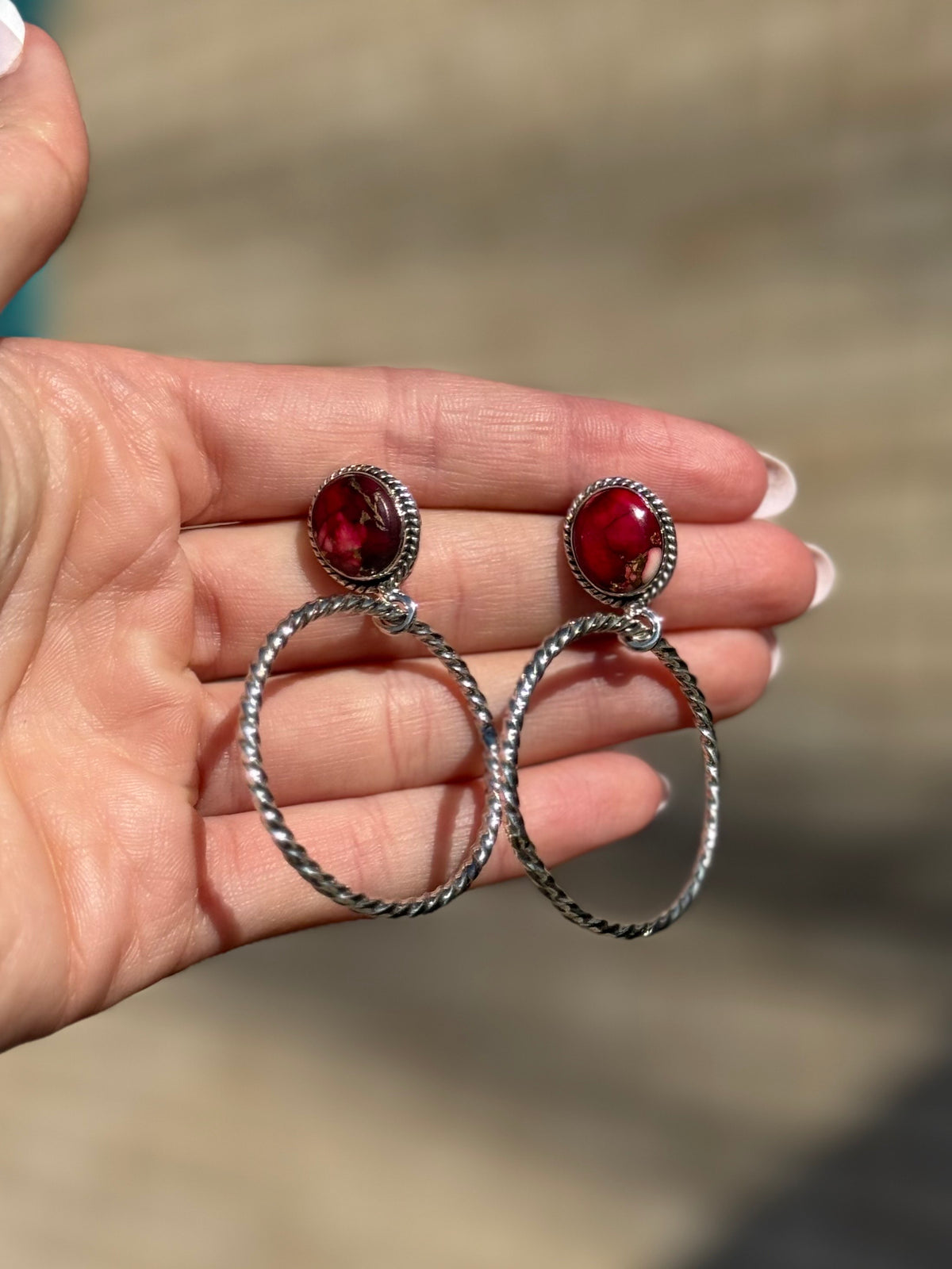 Dhalia Rose Hoop Earrings