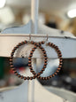 6mm Copper Bead Hoop Earrings