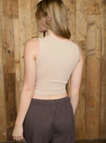 Western Sleeveless Knit Crop Top