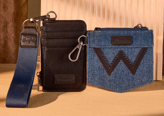 Wrangler Embroidered Dual Pouch Wristlet