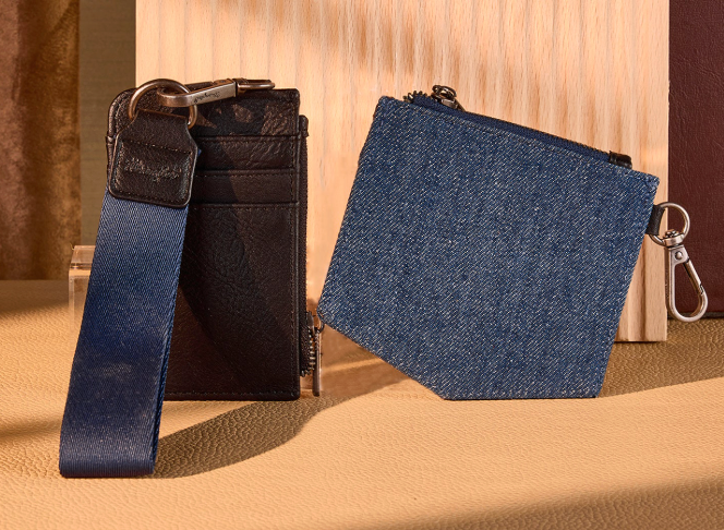 Wrangler Embroidered Dual Pouch Wristlet