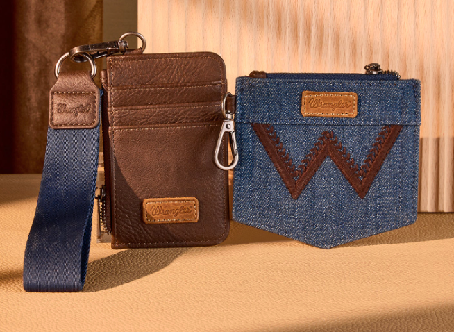 Wrangler Embroidered Dual Pouch Wristlet