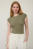 Round Neck Short Sleeve Knit Bodysuit