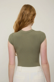 Round Neck Short Sleeve Knit Bodysuit