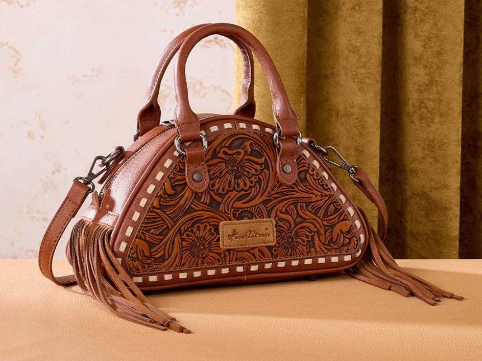 MW Tooled Satchel Fringe Bag