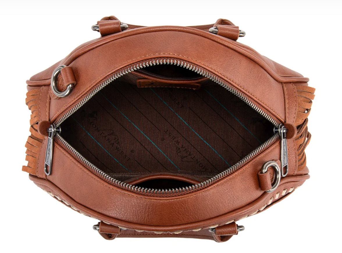 MW Tooled Satchel Fringe Bag