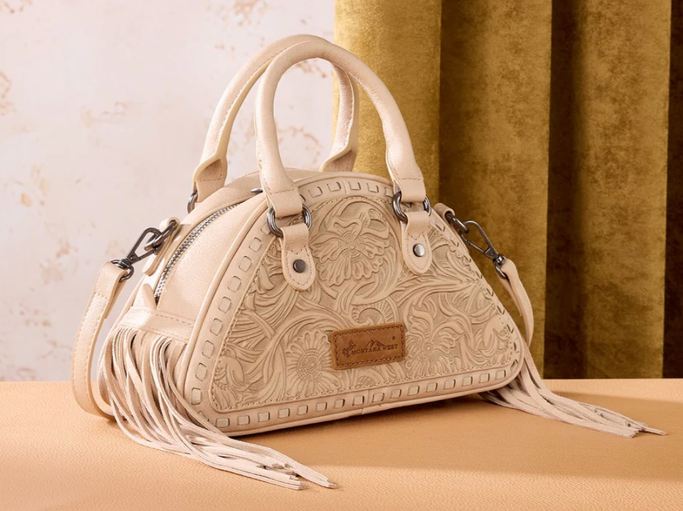 MW Tooled Satchel Fringe Bag