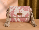 Wrangler Cow Print Fringe Bag