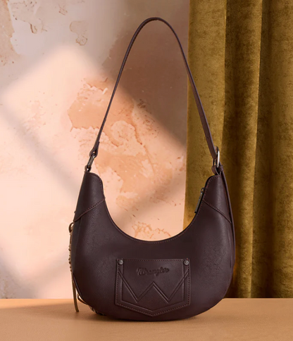 Wrangler Cow Print Fringe Shoulder Bag