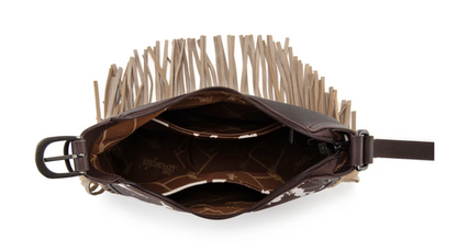 Wrangler Cow Print Fringe Shoulder Bag