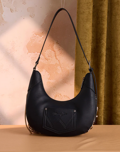 Wrangler Cow Print Fringe Shoulder Bag