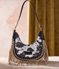Wrangler Cow Print Fringe Shoulder Bag