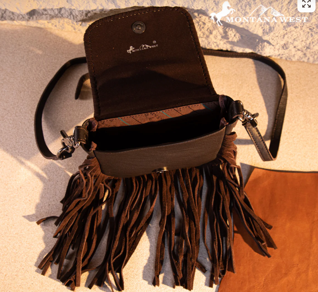 MW Leather Fringe Crossbody