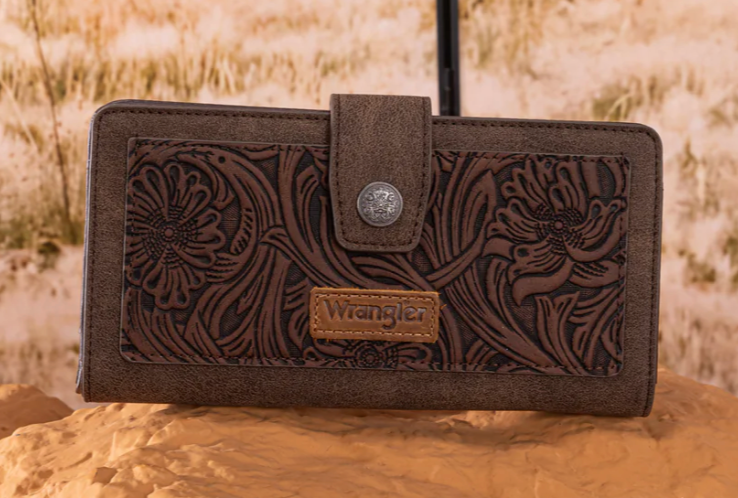Wrangler Tooled Floral Wallet