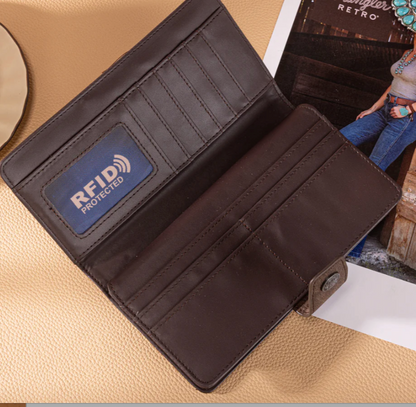 Wrangler Tooled Floral Wallet