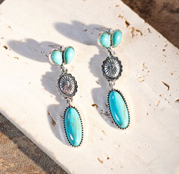 RC Oval Concho Earrings