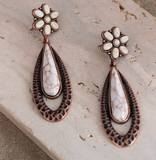 Oval Stone Dangling Earrings