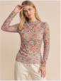 Floral Long Sleeve Mesh Top