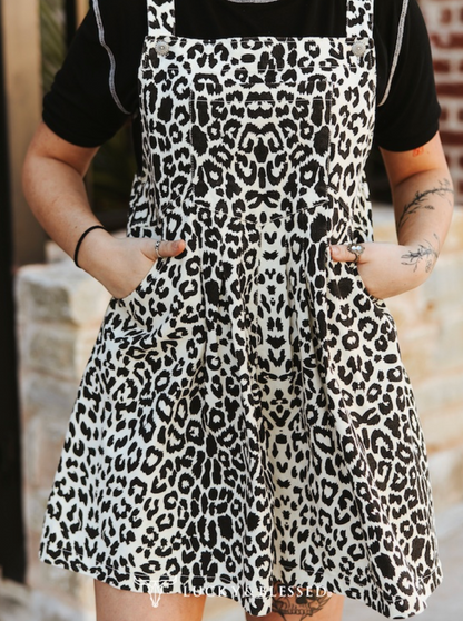 Light Leopard Overall Romper