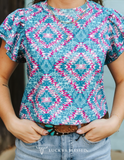 Jade Aztec Top