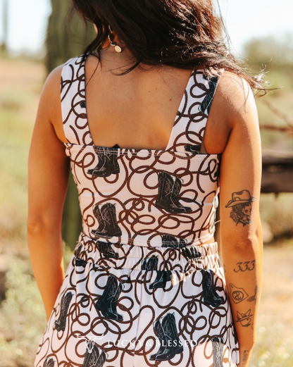 Boots Rope Square Neckline Top