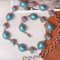 RC Oval Stone & Daisy Conchos Belt