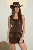 Western Suede Top