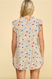 Floral Top with Ruffle